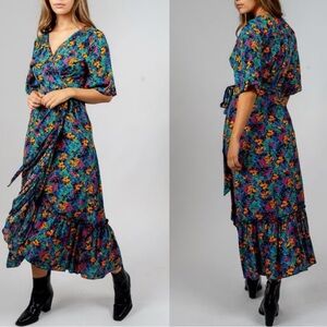 Silk & Salt Floral Wrap Dress Medium